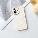 NITITOP Compatible with iPhone 16 Case Stylish Cute Polka Dots Pattern Design for Girls Women Men Soft TPU Shockproof Full Camera Protective Phone Cover - White