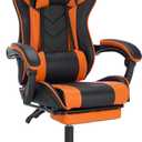 Ergonomic Gaming Computer Chair, Gamer Chairs Recliner for Adults with Foot Rest, Big and Tall Back, Adjustable Height, Black & Orange