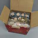 AerWo 24Pcs Mini Christmas Trees Bottle Brush Trees with Wood Base, Christmas Village Trees for Tabletop Christmas Decor Holiday Winter Decorations