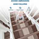 OLANLY Stair Treads Non Slip 4PCS, 8" x 30" Indoor Stair Runners for Wooden Steps, Edging Stair Rugs with Reusable Peel and Stick Adhesive for Kids Elders and Pets, Brown