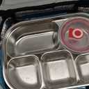 Korra Home & Living Stainless Steel Lunch Bento Box for Adults and All ages - 5 Compartments, Insulated Bag, Spork, and Leak resistant Soup Bowl, Durable for Work, College, Travel (Blue)