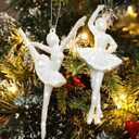 12 Pieces Ballerina Dancer Hanging Christmas Ornaments Ballet Ornaments Dance Ornament Set Dancing Ballerinas Decorative Hanging Ornaments for Christmas Tree Decoration (Ballerina Dancer)