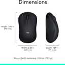 Logitech M185 Wireless Mouse, 2.4GHz with USB Mini Receiver, 12-Month Battery Life, 1000 DPI Optical Tracking, Ambidextrous, Compatible with PC, Mac, Laptop - Black