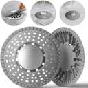 Shower Drain Hair Catcher, Upgraded 2Pack Premium Silicone Drain Protector & Shower Drain Cover for Regular Floor Drains of Shower Room, Bathroom, 304 Stainless Steel, Gray