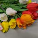 SITUMEIZI Fake Flowers Tulips Artificial Flower 15pcs Real Touch PU 14" for Spring Easter Home Kitchen Wedding Bouquet Bulk Mother's Gift Day Decorations(Assorted Colors,5)
