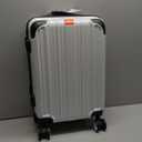 Coolife Luggage Expandable(only 28") Suitcase PC+ABS Spinner Built-In TSA lock 20in 24in 28in Carry on (white, L(28in)