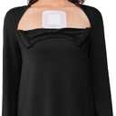 Deyeek Chemo Shirts for Women with Dialysis Port Access 2 Side Zippers Long Sleeve Shoulder Post Surgery Shirt (XX-Large, Black)