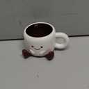 Cute Kawaii 3D Ceramic Mug with Saucer -Smiley Face Coffee & Tea Cup- Fun Aesthetic Gift for Women, Friends & Coffee Lovers - Microwave & Dishwasher Safe