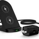 Samsung Wireless Charger Fast Charging Stand Desk Wireless Phone Charger for Android Charging Station Galaxy S25 S25 Ultra S25+ S24 S23 S22 S21 S20, for Google Pixel 9a 9 Pro XL 8a 8 Pro 7a 7 6 Pro (Black)