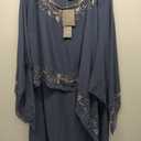 J byKara Women's V Neck Capelet Short Cocktail Floral Beaded Dress, Size 8