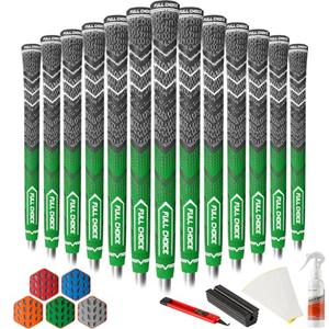 Full Choice Cross Corded Golf Grips 13 Pack, Low Taper Design, Choose from 13 Grips or 13 Grips with All Kits, 3 Sizes 5 Colors Options, Multi-compound Hybrid Golf Club Grips, CG01 Series