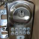 Veise Fingerprint Door Lock with 2 Lever Handles - Keyless Entry Door Lock, Electronic Keypad Deadbolt, Digital Smart Code & Front Handle Sets, Auto-Locking, Easy Installation, Satin Nickel