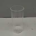 6 Pcs 8 Inch Tall Glass Ribbed Cylinder Vases Clear Floating Candle Flower Vase in Bulk, Hurricane Candle Holder for Wedding Housewarming Gift Table Centerpieces