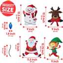 JOYIN 40PCS Christmas Car Refrigerator Decorations, 24 Bulb Light Reflective Magnets in 6 Color, 12 Wires Decals Ornaments and 4 Xmas Snowman Santa Elfish Elk Magnets Garage Decor Set for Holiday