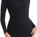 Long Sleeve Dress for Women Ribbed Knit Crew Neck Fall Dresses Bodycon Mini Short Dresses Fashion Clothes 2026 (Small, Black)