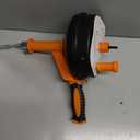 Drain Auger, Clog Remover with Drill Adapter, 25 Feet Flexible Plumbing Snake Use Manually or Powered for Kitchen, Bathroom and Shower Sink, Comes with Gloves (orange)