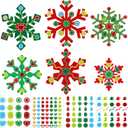 Zonon 24 Pieces Holiday Snowflake Craft Kit Winter DIY Hanging Craft Ornaments Snowflake Kit for Christmas Tree Home Activity Decorations(Blue, White)