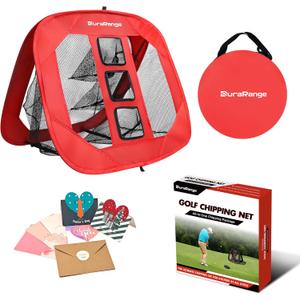 Pop-Up Golf Chipping Net - Ultimate Target Training Chip Aids for Precision & Distance, Outdoor | Indoor Practice, Golfer Gift (Only 1 Red Net)