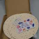 Nook Theory 4 Pack Reusable Bamboo Plates - Non-Toxic Toddler and Kids Plate, Dishwasher Safe, Not Microwavable Dinnerware (Celebration 8")