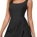 Aleumdr One Piece Swimdress for Women Modest Swimwear Black, Large