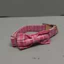 Lionheart glory Pink Plaid Dog Collar, Adjustable Dog Collar with Bowtie, Pet Gift Girl Collar for Dog Soft Bowtie Dog Collars for Large Dogs (Large (Pack of 1)