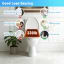 Huttdmel Elongated Toilet Seat 18.5", Soft Close Quiet Lid, Top & Bottom Mount, Never Loosen Hinges, Easy Install, Heavy Duty PP No Yellowing, Fits Standard Elongated Toilets, White