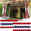 Remagr 2 Pack 2.5 x 20 ft 4th of July Decorations Large Patriotic Flag Bunting 250th Anniversary Decorations Independence Day Memorial Days Flag Red White Blue USA Banner for Outdoor