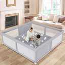 besuhot Large Baby Playpen 79x79 Inch, Playpens for Babies and Toddlers, Indoor & Outdoor Extra Large Kids Activity Center, Baby Play Yard with Zipper Gates.