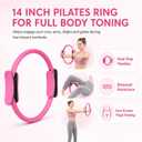 Pilates Kit for Women, 13 Piece Home Workout Starter Set with 14 Inch Ring, Mini Ball, 5 Resistance Bands, Yoga Socks, Stretch Strap and Carry Bag for Core Strength, Toning, Flexibility