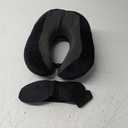 1pc U Travel Memory Cotton Pillow NeckMotor Cars and Aeroplanes NapMagnetic Fabric Ushaped(Black)