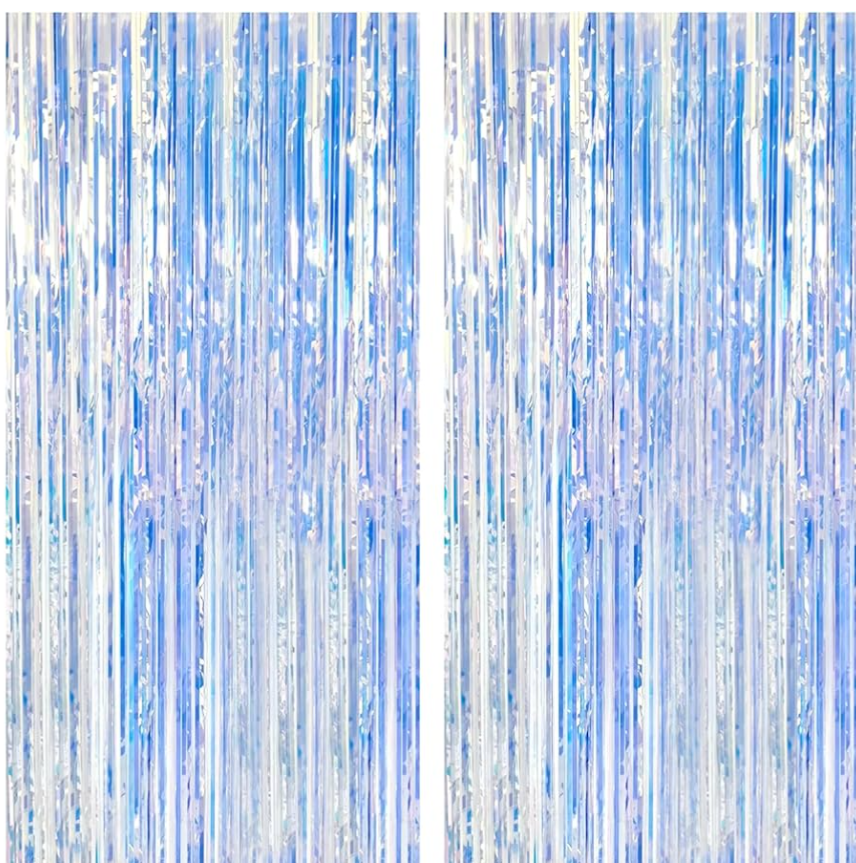 Colorfast FOIL Fringe Curtain Backdrop for Birthday, Graduation Celebration, Bachelorette, Valentines Party Celebration, Event Decoration (Color may vary) Pack of 3