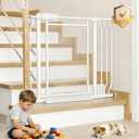 Extra Wide Acrylic Baby Gate Close Dog Gate Adjustable 29-38.5" Triple Locking Pressure Mounting Pet Gate for Stairs, Doorways, Indoor & Outdoor (29-38.5IN)