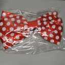 Red and White Christmas Tree Topper Bow Tree Topper 14x8'' Large Red and White Polka-dot Sequin Bow for Indoor Outdoor Christmas Decoration Xmas Party Favors Holiday Treetop Decoration