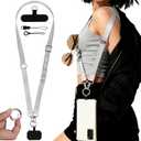 Phone Lanyard Crossbody Detchable Phone Strap 3 in 1 Adjustable Anti Theft Universal Cell Phone Lanyard for Men & Women, ID Holder, Phone Accessories Travel Essentials, Grey