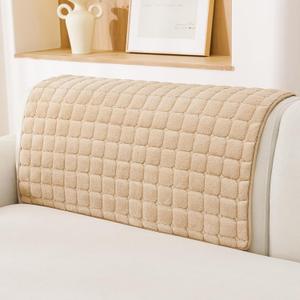 OstepDecor Couch Arm Covers, Arm Chair Covers, Headrest Backrest Armrest Covers for Dogs Cats Pet Loveseat Recliner Leather L Shaped Sofa (2 Pack 35.4" x 35.4", Khaki)