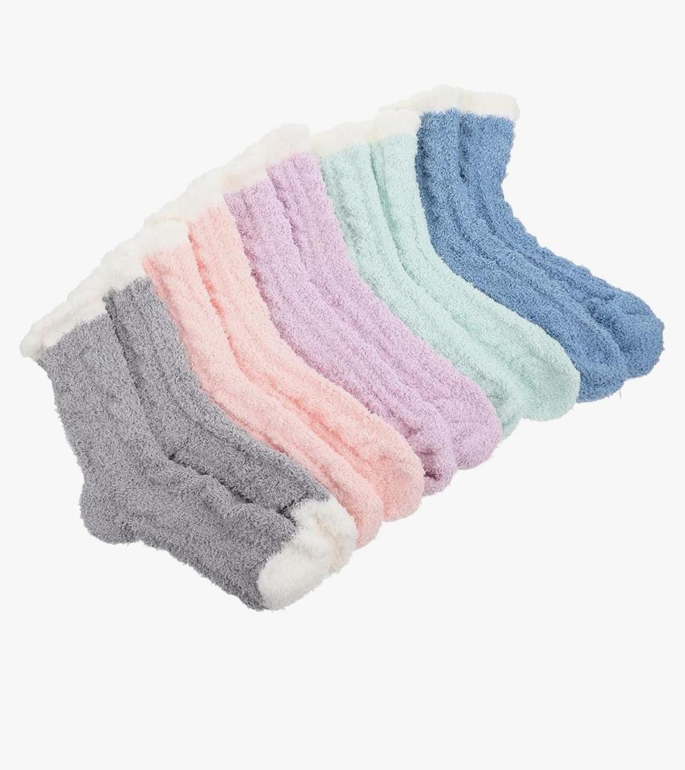 6pairs Thickened Warm Fleece Socks for Women Cozy Decorative Floor and Sleeping Socks for Autumn