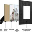 4x6 5x7 Picture Frames Set of 2, Modern Ornate Crocodile Leather Photo Frames with HD Glass Front, Farmhouse Table Top Display or Wedding Home Decor (Black)