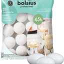 Bolsius White Floating Candles 20 Count - 1.75 Inch, 5 Hour Long Lasting Candle Set Romantic Decoration for Special Night, Pool, Party, Wedding, Cylinder Vases for Centerpiece