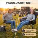 Oversized Heavy Duty Camping Chair for Adults, 500 lbs Capacity Padded Folding Chair with Side Cooler Bag, Cup Holder & Storage Pockets, Portable Lawn Chair for Fishing, Beach, Picnic & Sports-2PCS
