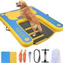 W-FD-03 Inflatable Dog Pool Float, PVC Mesh Cloth Ramps Platform