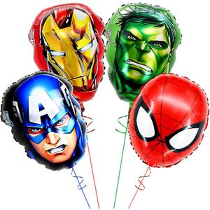 Superhero Balloons Set, 4 Piece Superhero Theme Party Decoration for Kids Boys Girls Birthday Supplies