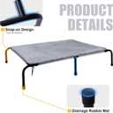 Outdoor Dog Elevated Bed for Large Dogs with Plush Mat, Durable Washable Raised Dog Beds, Indestructible Cooling Dogs Beds, Chew Proof Pet Cot Hammock for Large Breathable Outside (XL)