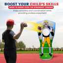 Preferred Toys 65 Inflatable Football Target Net Toss Game - Double-Sided Throwing Practice Football Stuff with Mini Balls - Backyard Tailgate Party Sports Toy for Kids & Adults (Yellow/Purple)