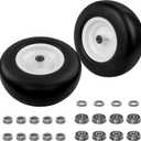 HQPASFY 13x5.00-6 Flat-Free Lawn Mower Tire & Wheel Set of 2, Zero-Turn Mower Front Tires with 1/2" & 5/8" Bearings, Solid Smooth Puncture-Proof Replacement for Lawn Mowers & Zero-Turn Mowers, White