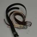 Monoluxe Pack 3 Womens Belts for Jeans Pants, Ladies Girls Leather Belts with Gold Sliver Buckle, Size M for Waist Size 31"-35"