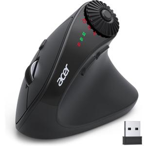 acer Ergonomic Mouse Wireless with Side Scroll Wheel, Bluetooth Mouse for Laptop(BT5.2+2.4GHz), Office Vertical Computer Mice, Small to Medium Sized Hands Ergo Mice, 8 Buttons for PC, MacBook Neo