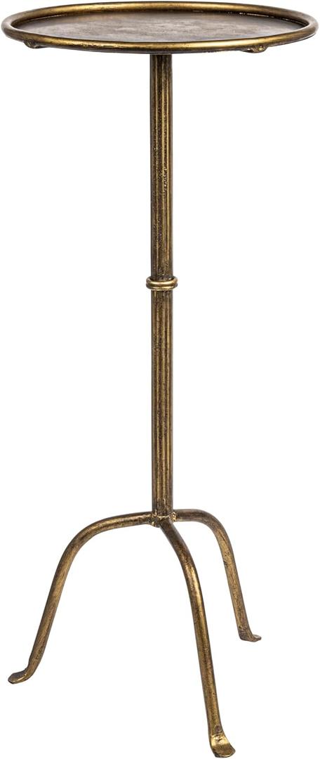 Metal Martini Cocktail Table, Antique Brass