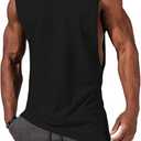 Gafeng Mens Workout Tank Tops Muscle Cut Off Shirts Sleeveless Bodybuilding Gym Cotton T-Shirts (XX-Large, Black)
