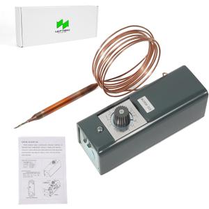 LEAPTREND W1609-101 Thermostat Temperature Controller Refrigeration Remote Bulb TH-1609, from -30 Degrees F to 90 Degrees F (-34 Degrees C to 32 Degrees C), 5 Ft Capillary