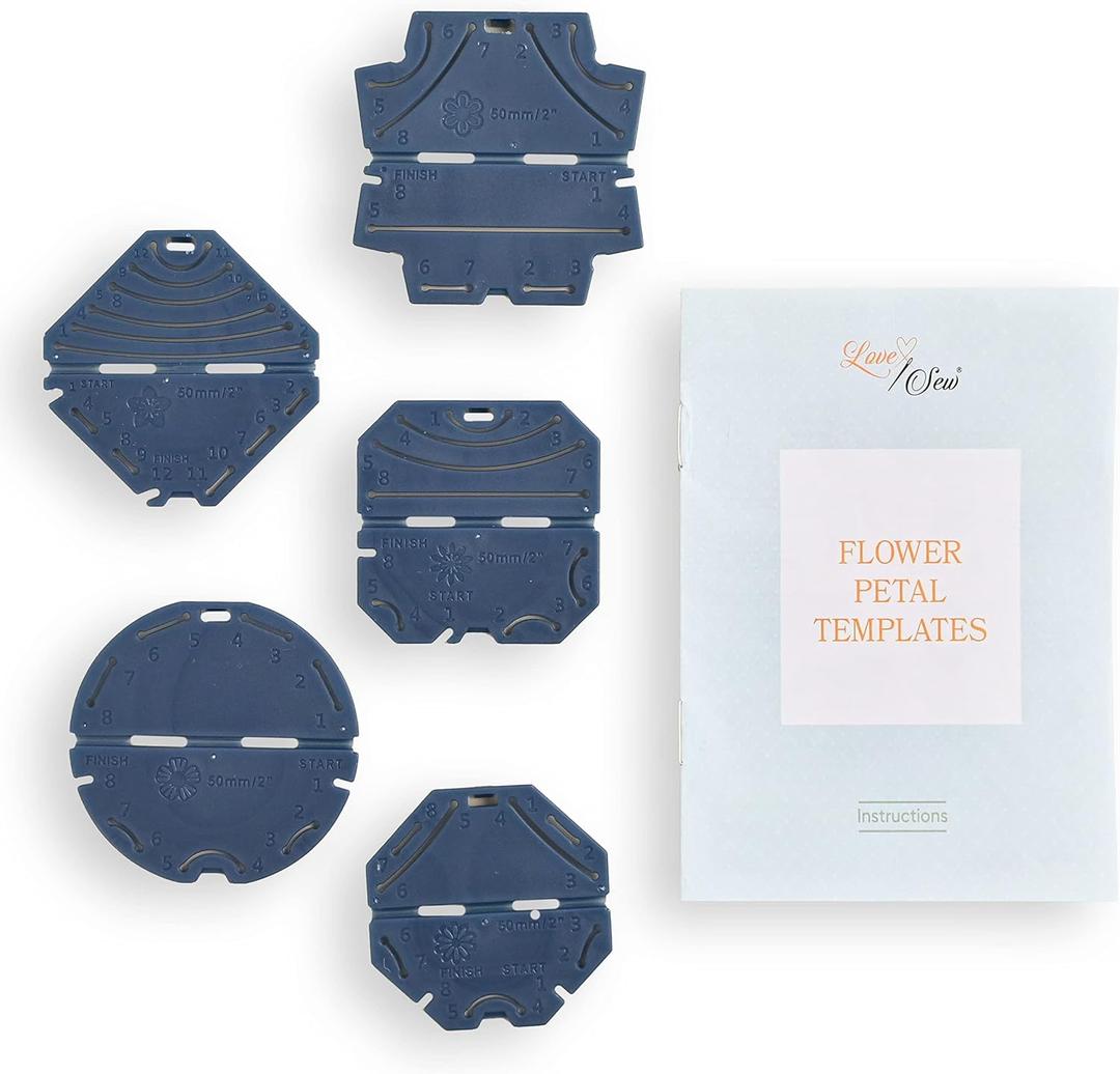 Love Sew 5pcs Flower Maker Set - Kanzashi Flower Maker Plates - Create Kansashi Flowers Quickly and Easily